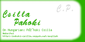 csilla pahoki business card